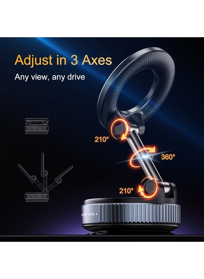 SheenX Magnetic Car Phone Mount with MagSafe, 360° Adjustable Foldable Holder, Strong Suction, for iPhone & Android - Image 3